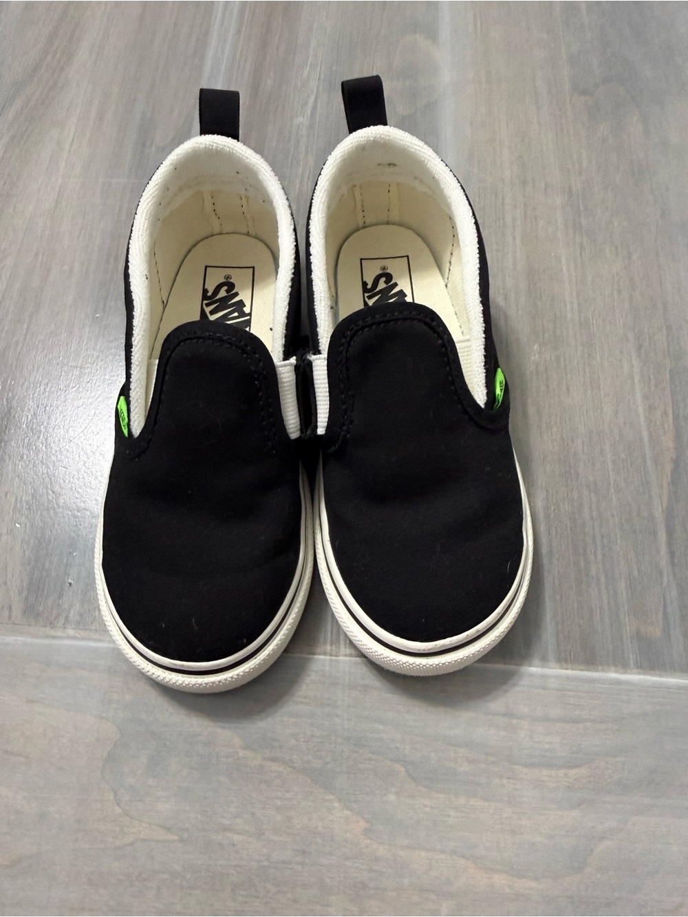 Kids Black Slip-On Canvas Shoes